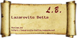 Lazarovits Betta névjegykártya